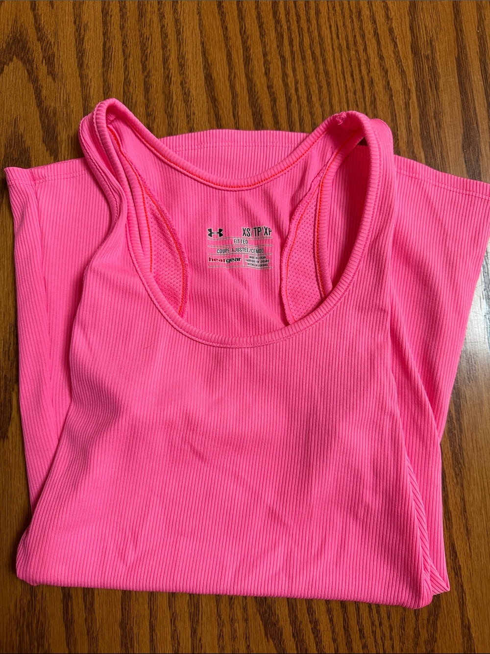 Under Armour Neon Pink Ribbed Racerback Tank Top